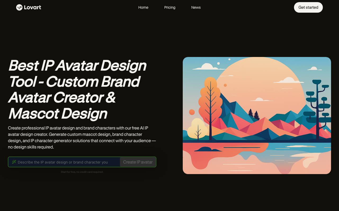 Lovart-Al Ip Avatar Design website preview