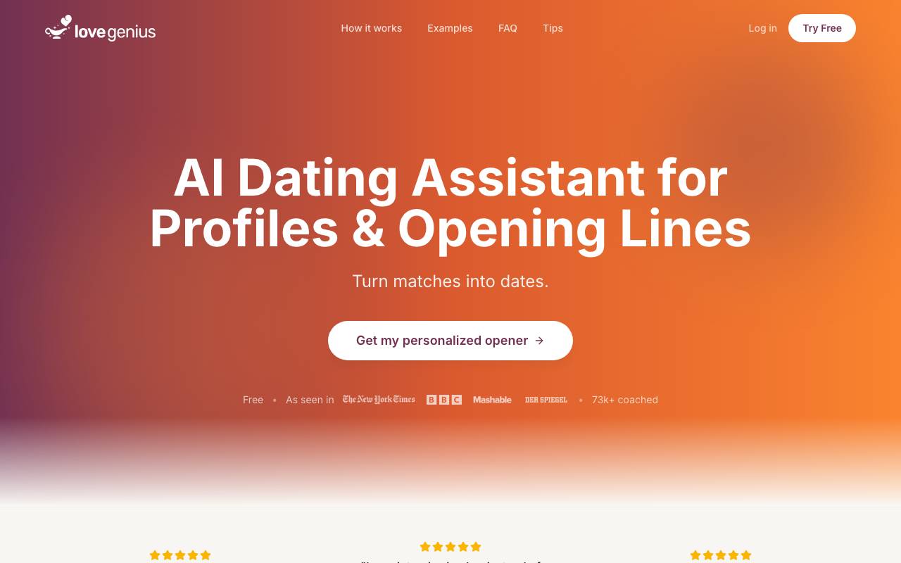 LoveGenius website preview