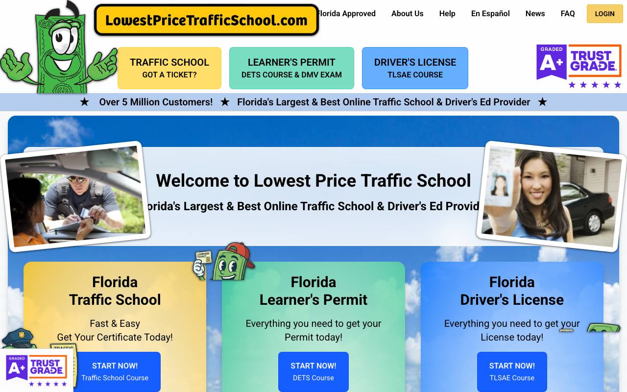 Lowest Price Traffic School website preview