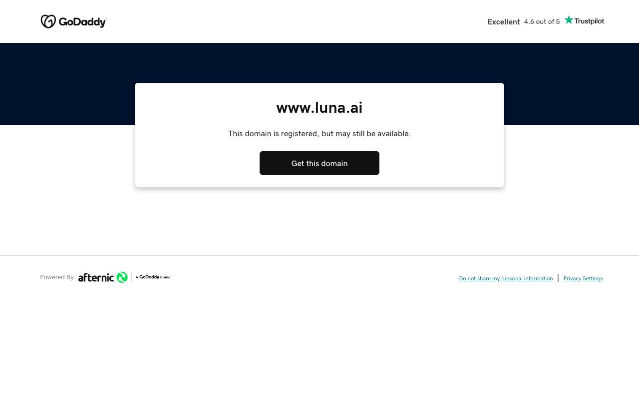 LunaAI website preview