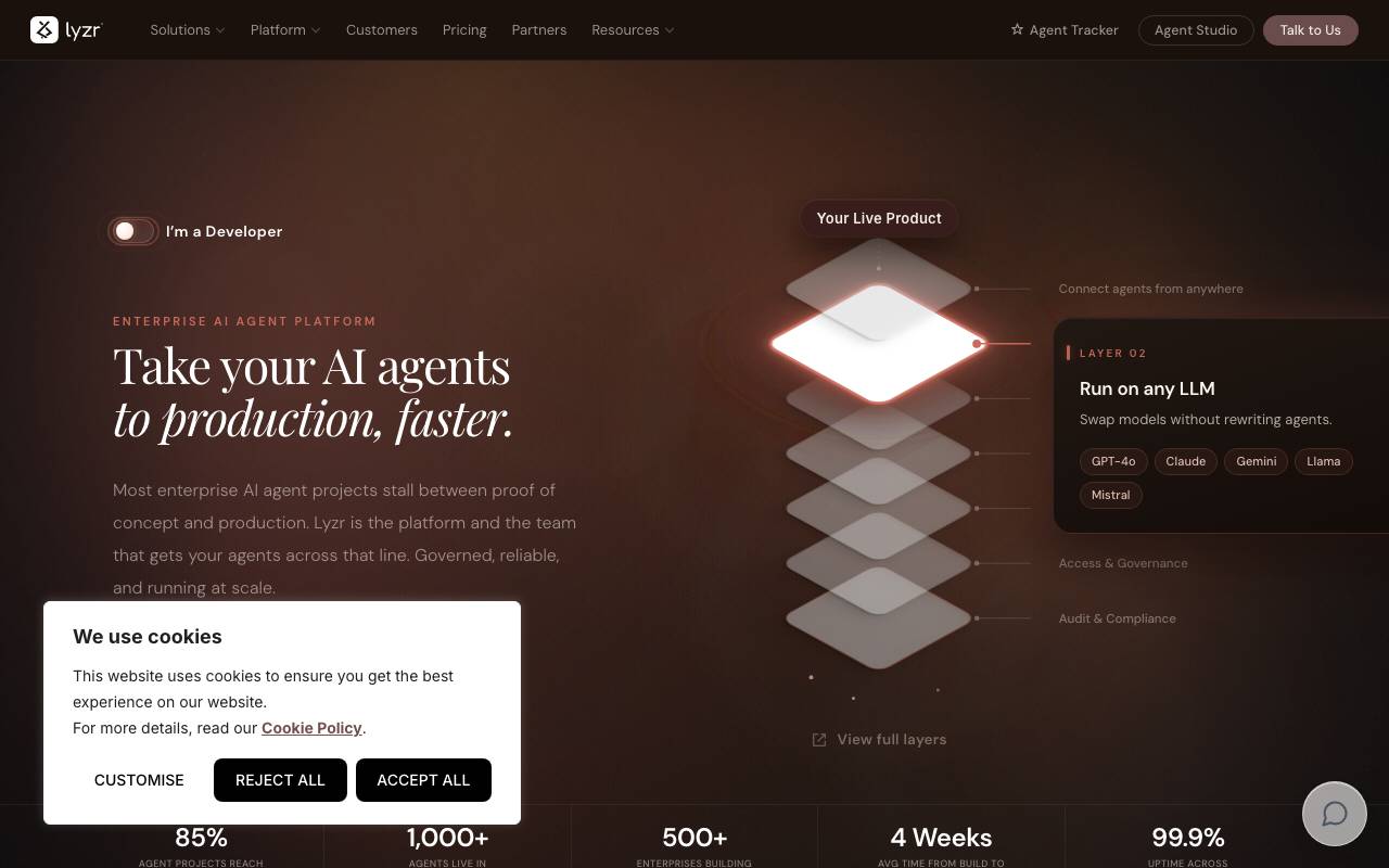 Lyzr website preview