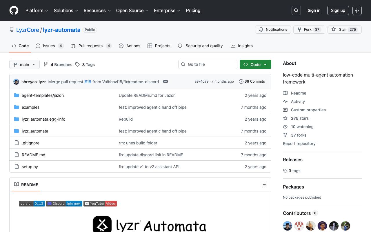 Lyzr-automata website preview