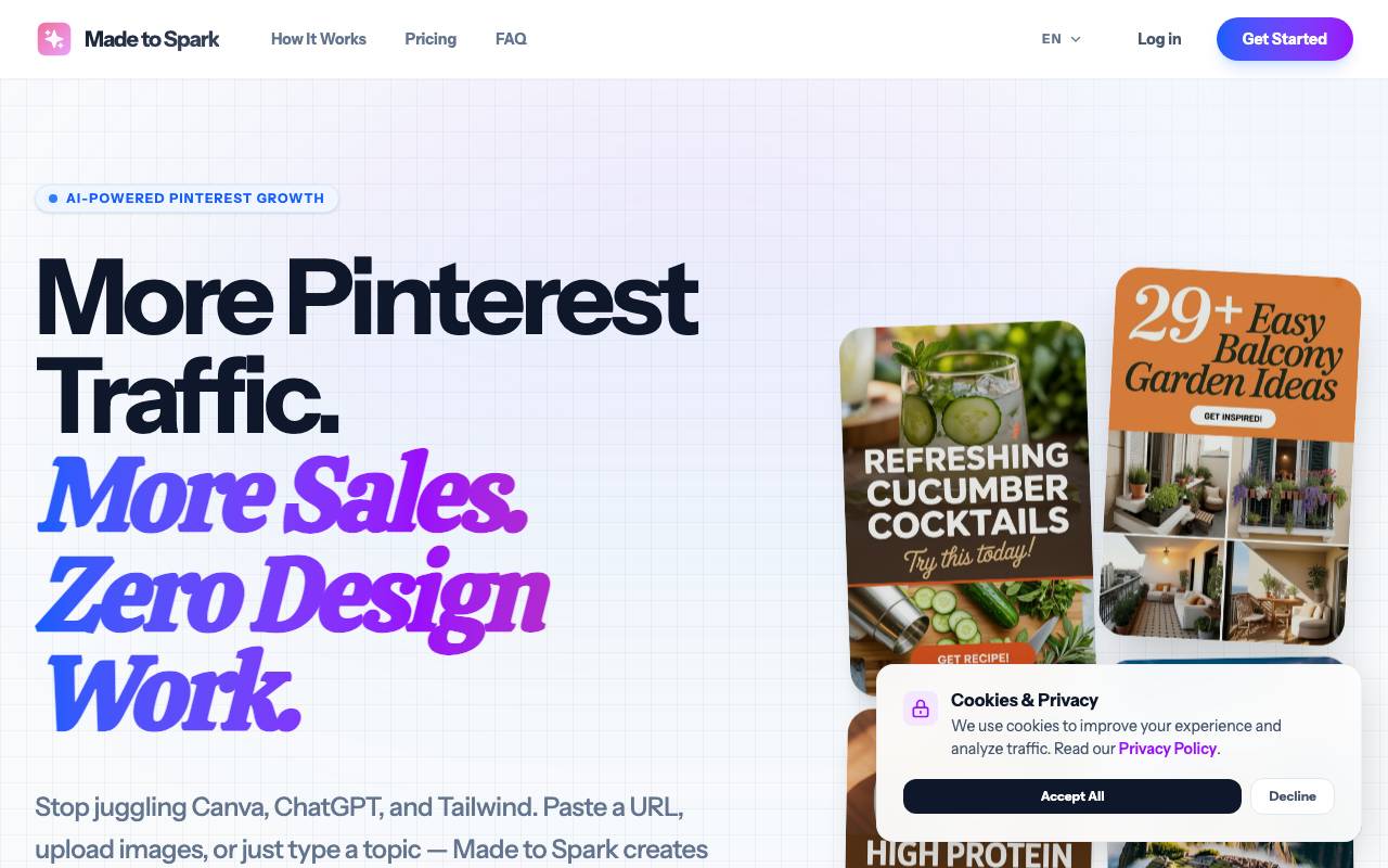 Made to Spark website preview