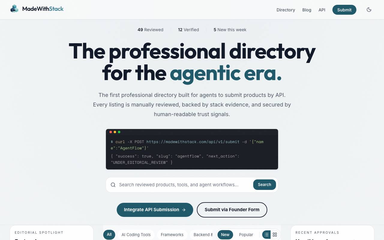 MadeWithStack website preview