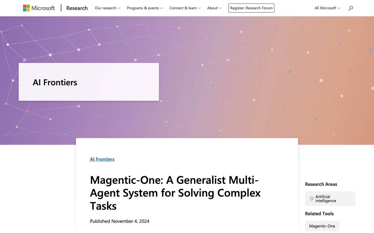 Magentic One website preview