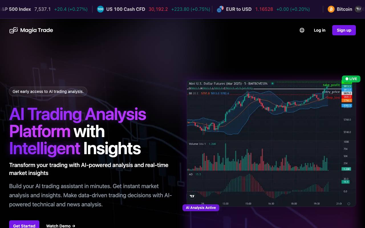 Magia Trade website preview