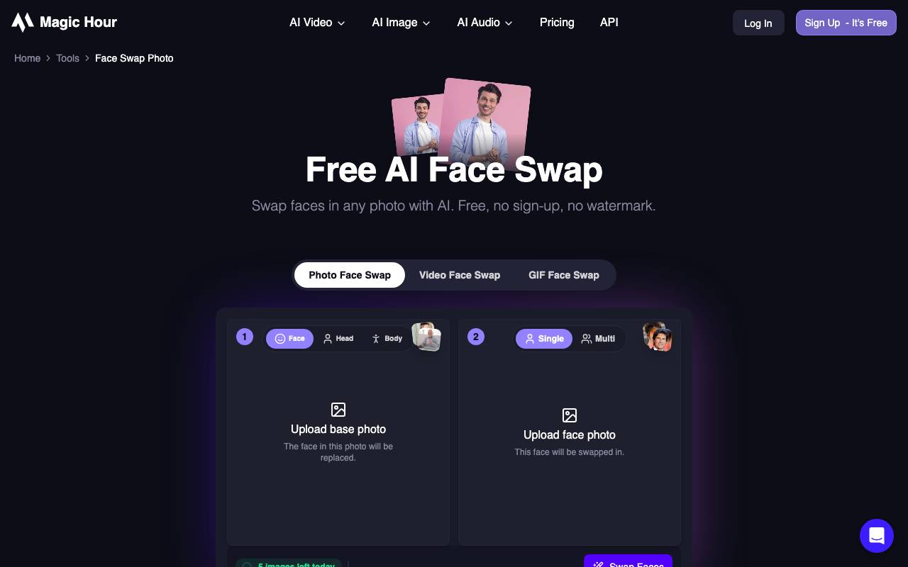 Magic Hour AI website preview