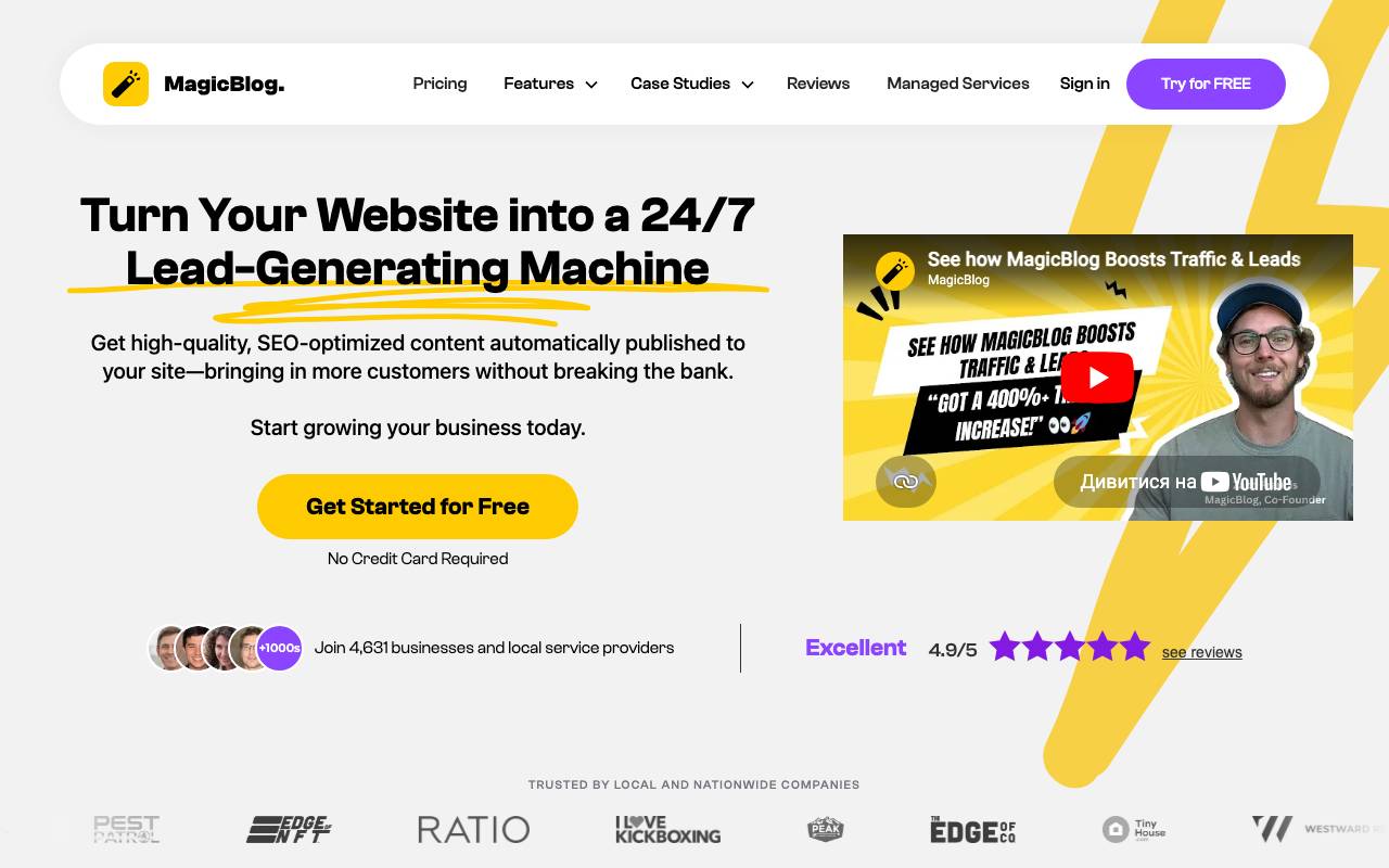 MagicBlog Ai website preview