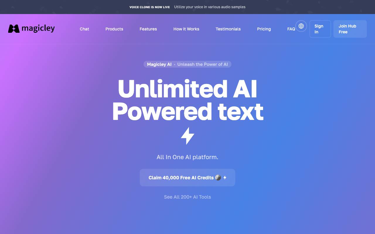 Magicley AI website preview