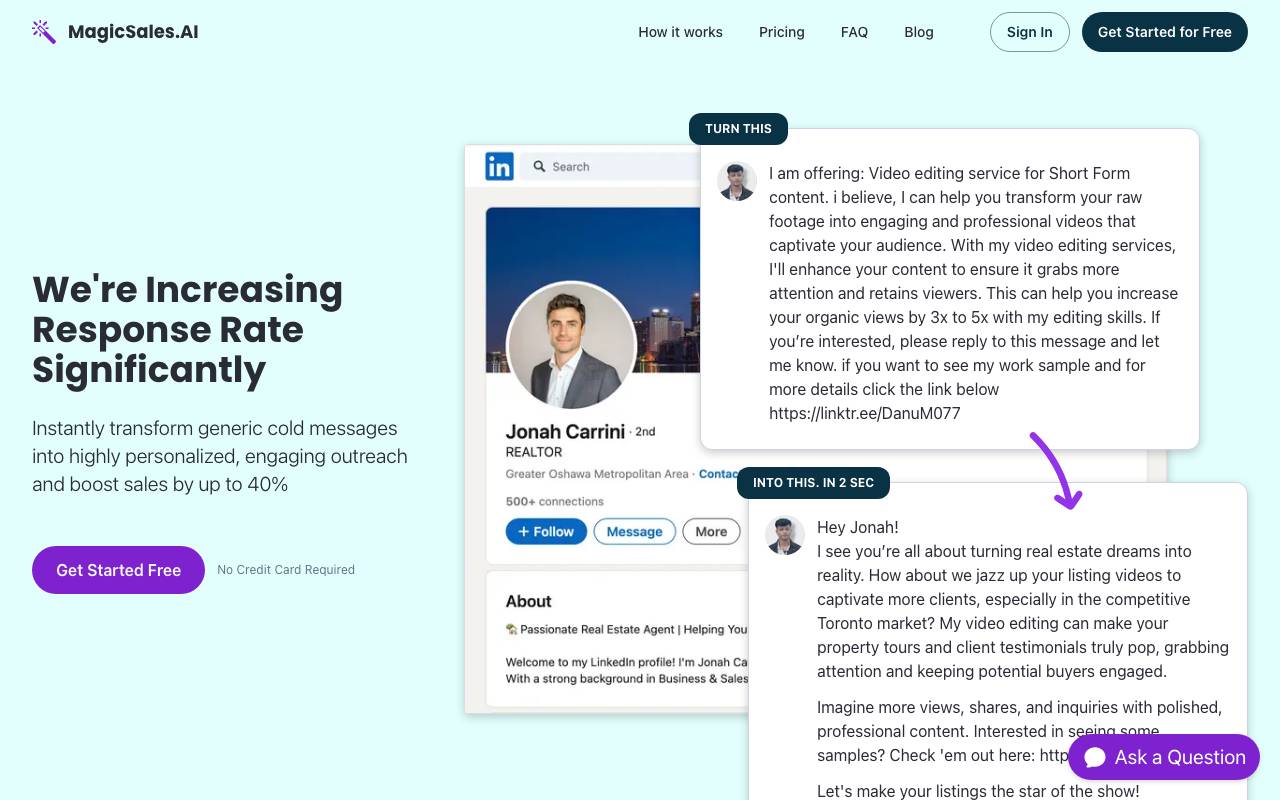 MagicSales.AI website preview