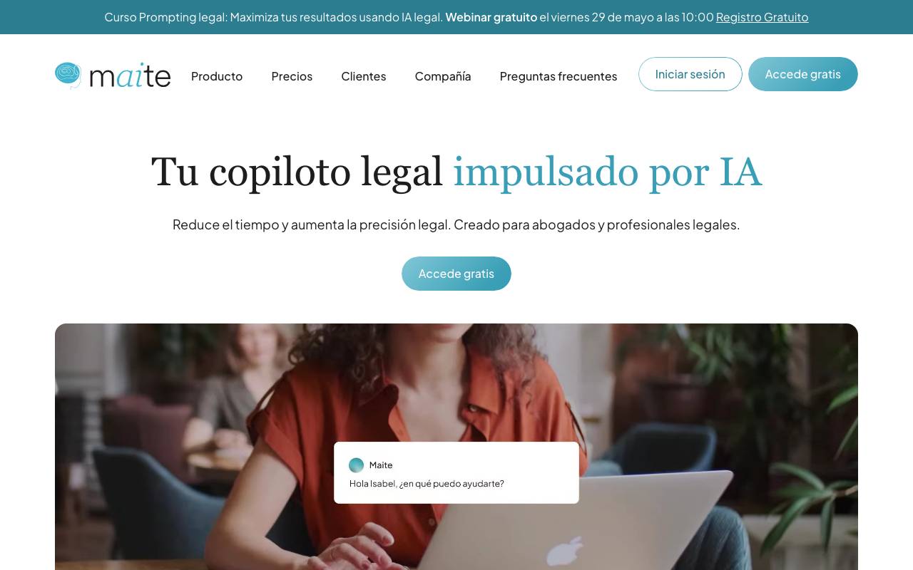 Maite.ai website preview