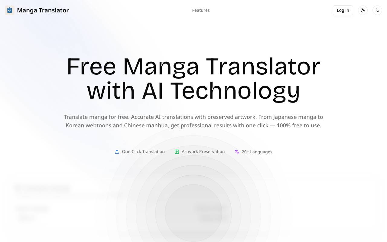 Manga Translator website preview