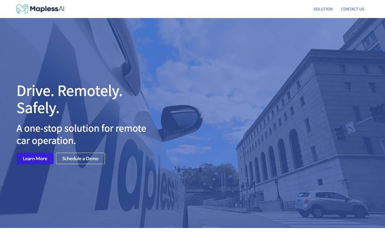 Mapless AI website preview