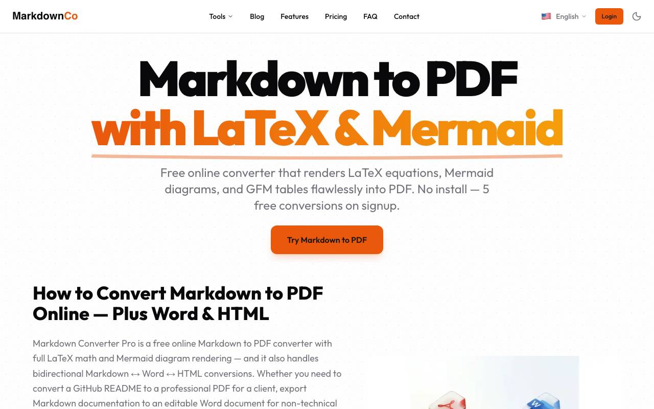 Markdown Converter Pro website preview