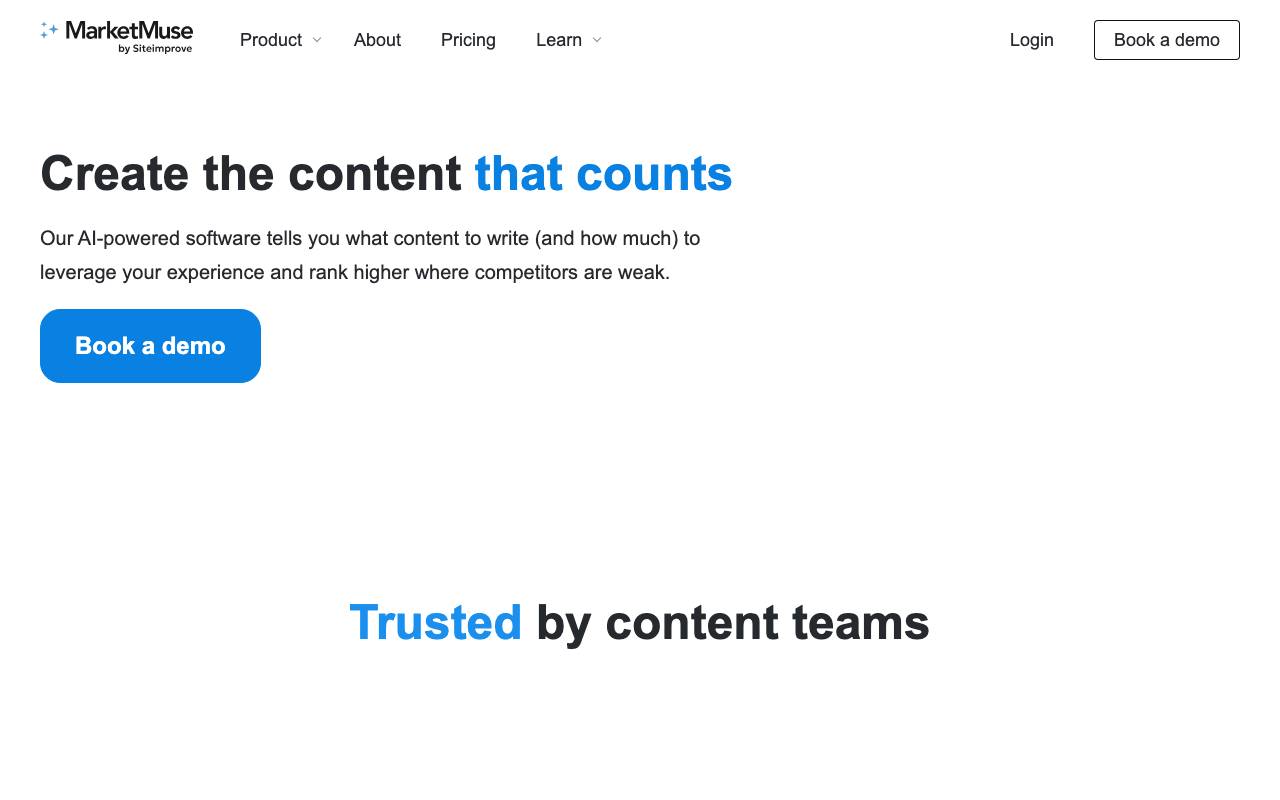 MarketMuse website preview