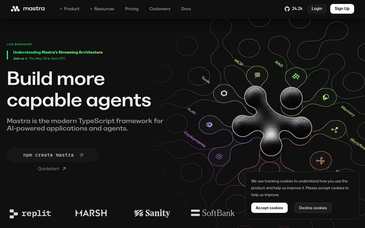 Mastra website preview
