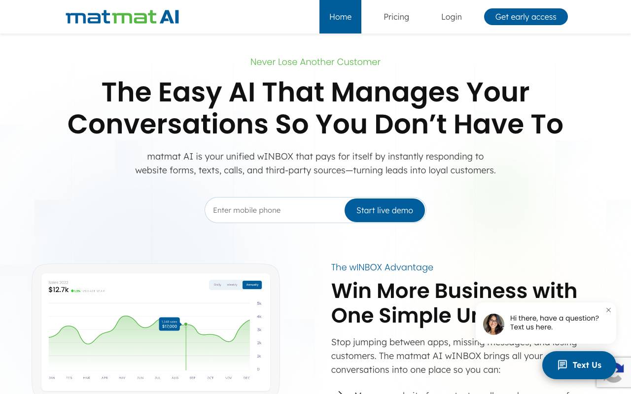 matmat AI website preview