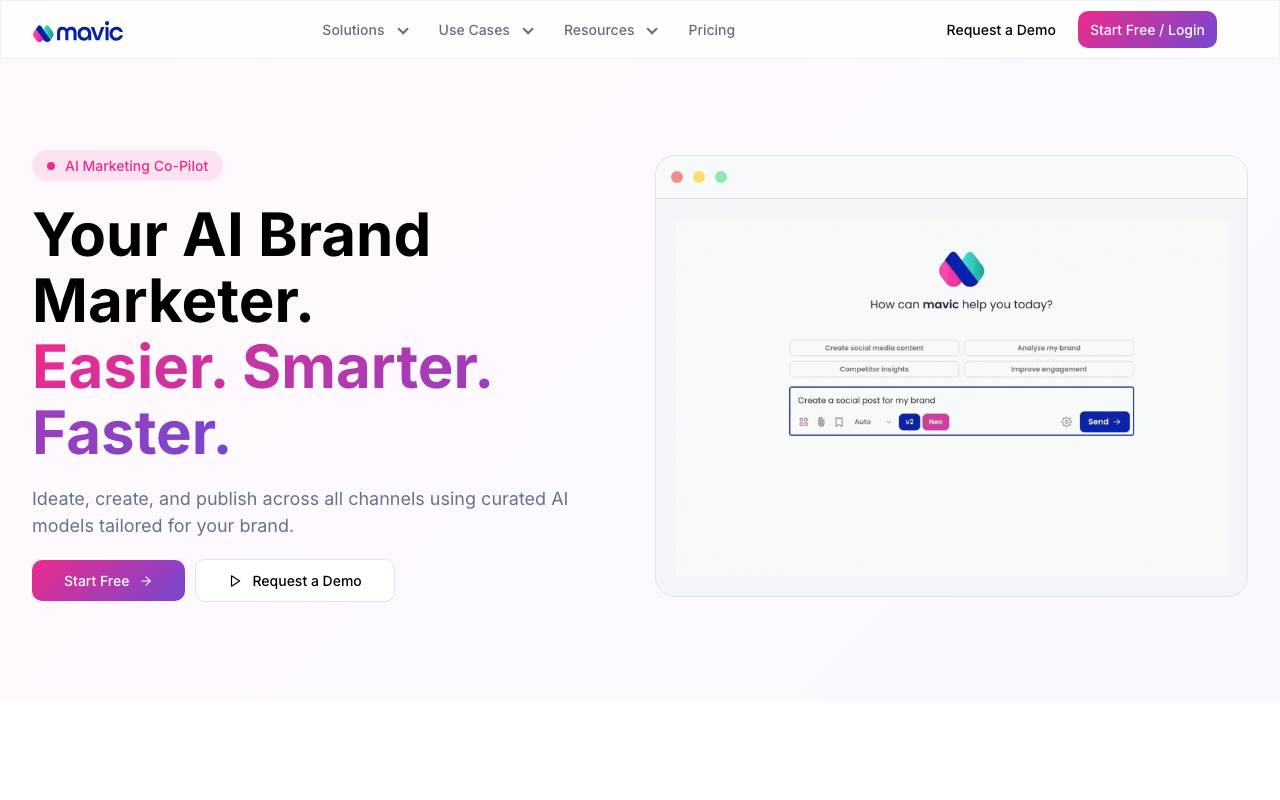 mavic.ai website preview