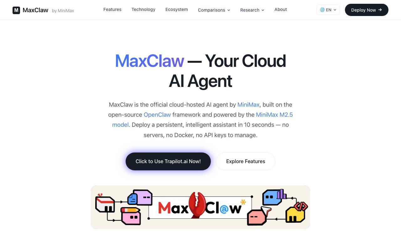 MaxClaw website preview