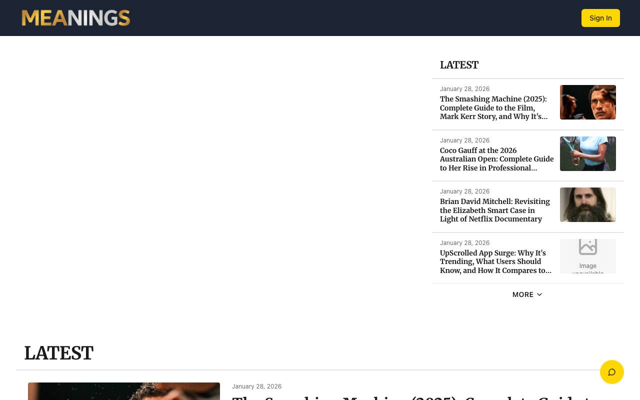 MEANINGS website preview