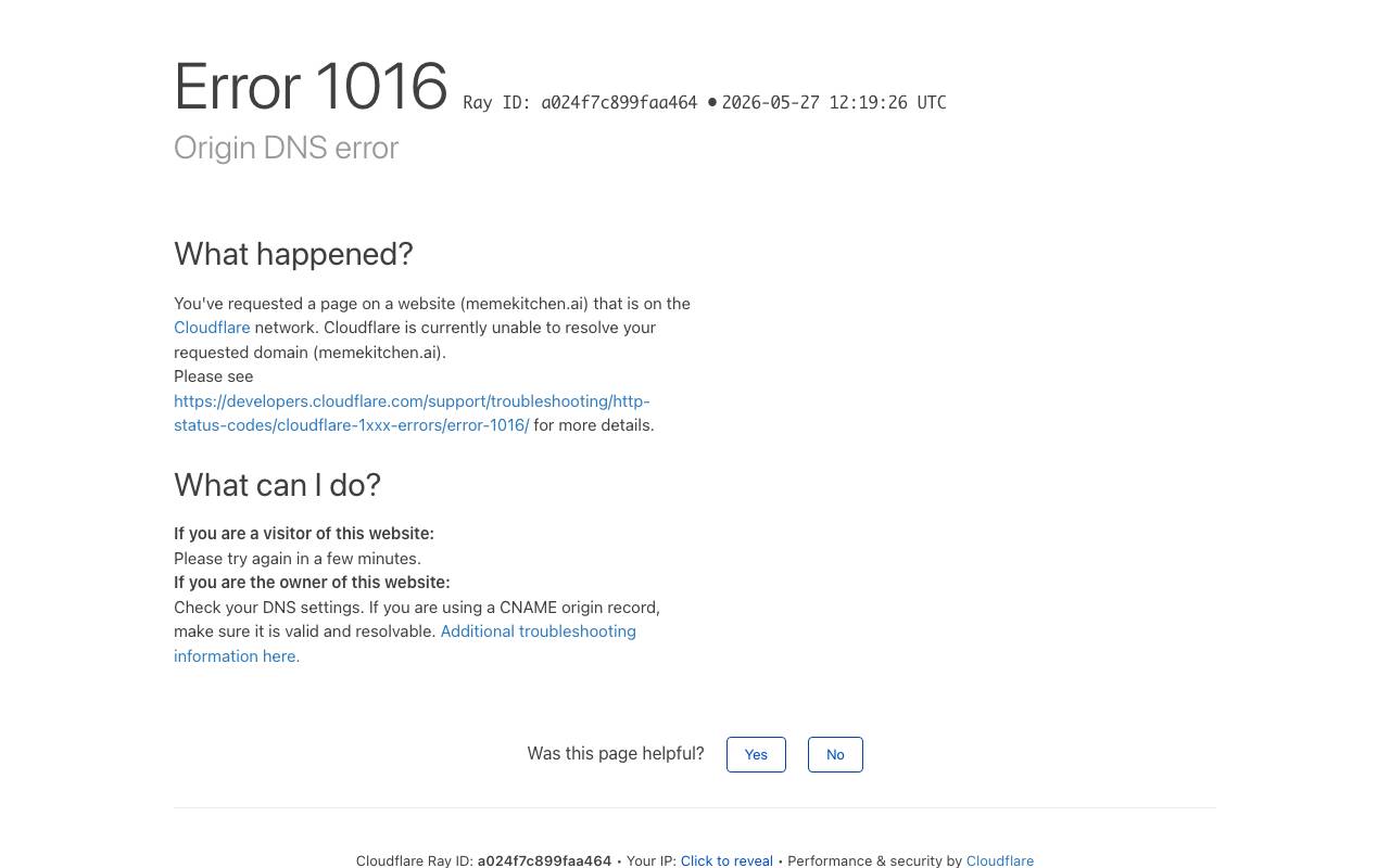 memekitchen website preview