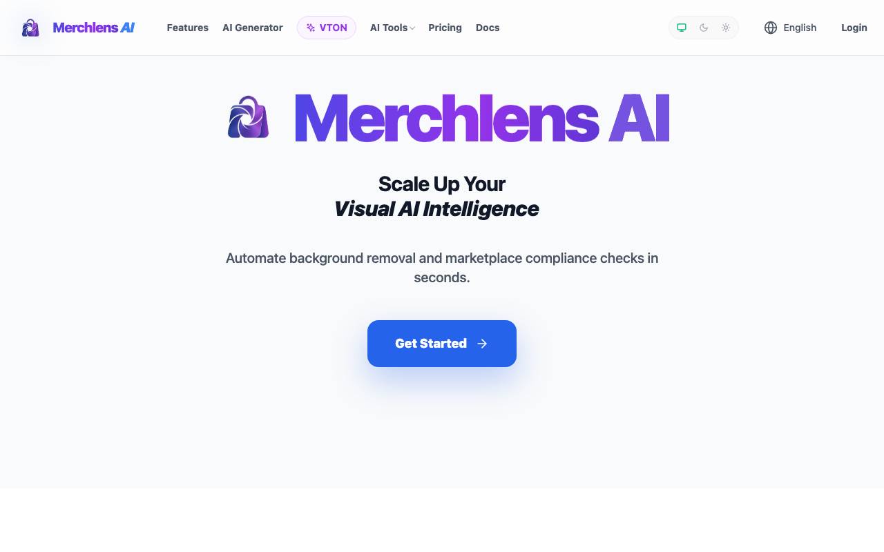 Merchlens website preview