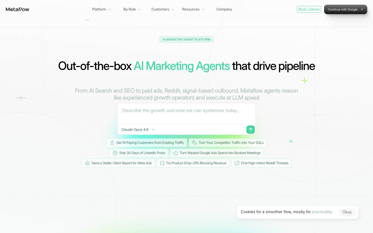 Metaflow AI website preview
