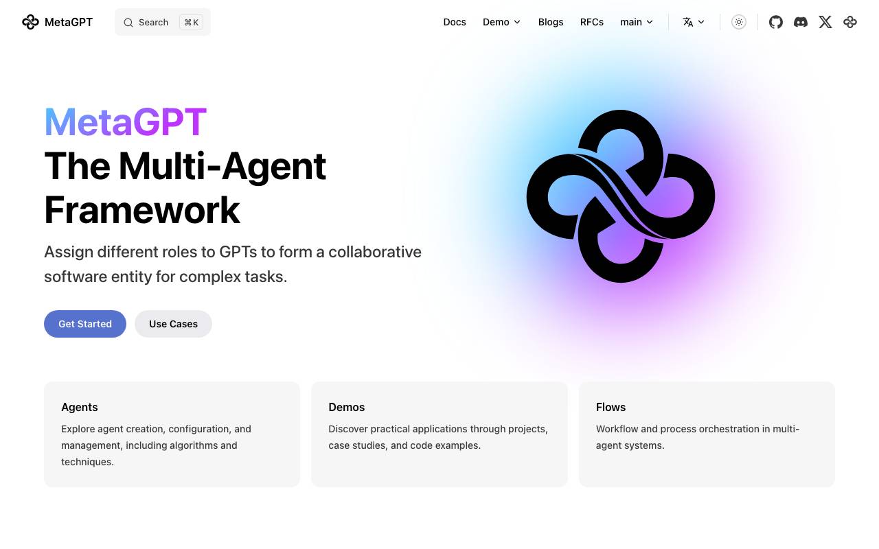 MetaGPT website preview