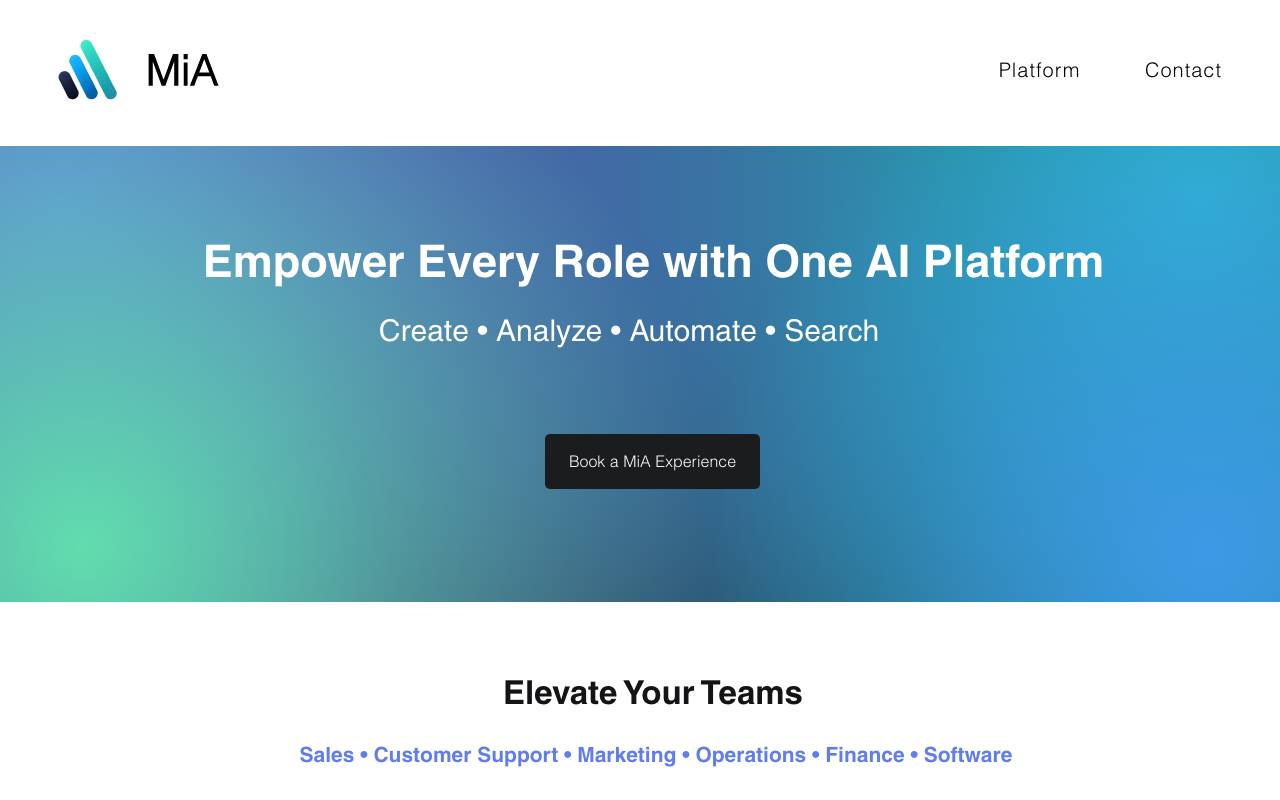 MiA Analyst website preview