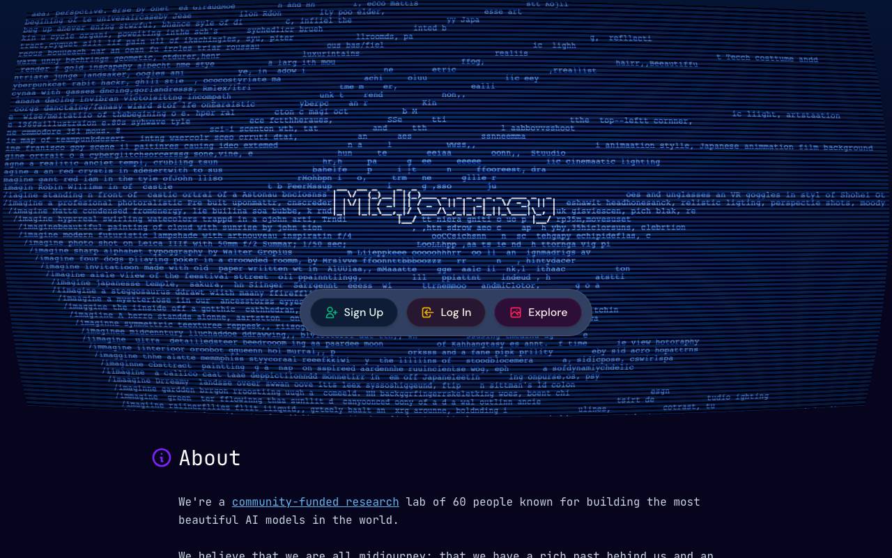 Midjourney website preview