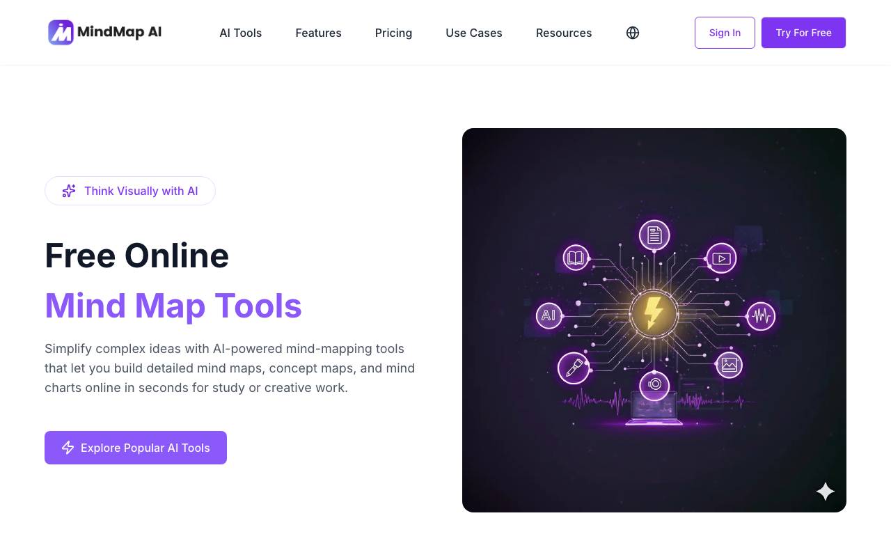 MindMap AI website preview