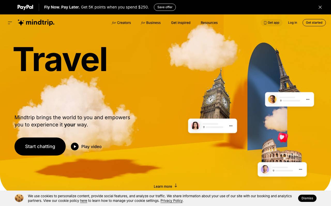 MindtripAI website preview