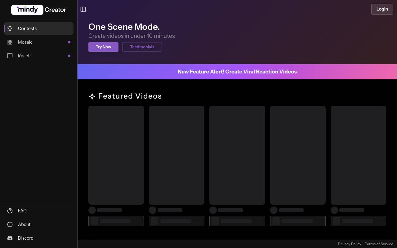 Mindy AI website preview