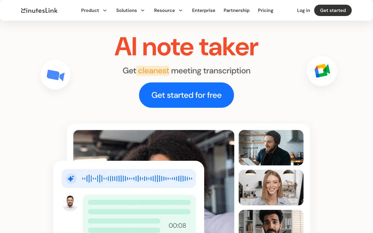 MinutesLink website preview