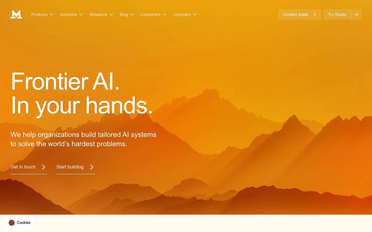 Mistral AI website preview
