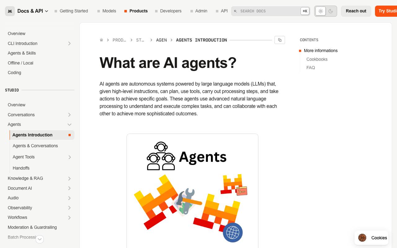 Mistral AI Agent website preview