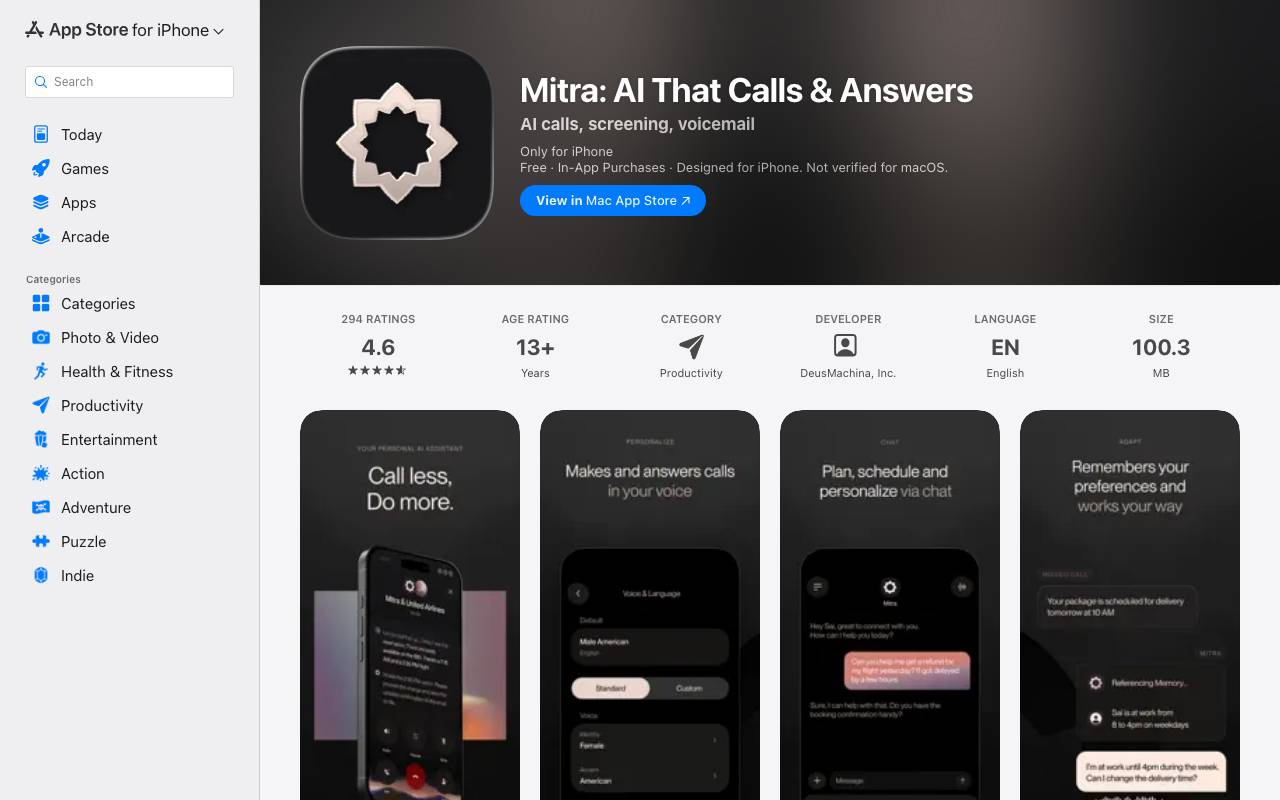 Mitra website preview