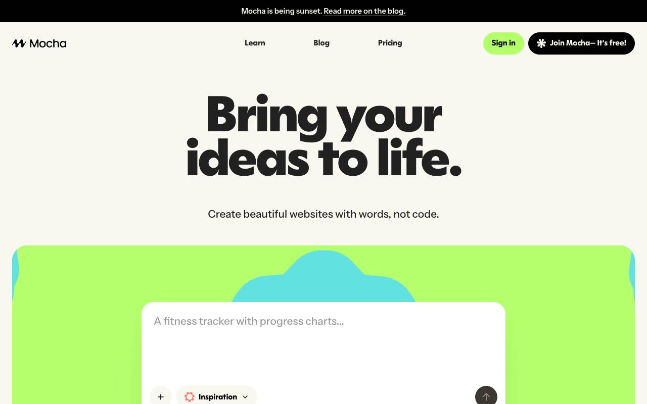 Mocha website preview