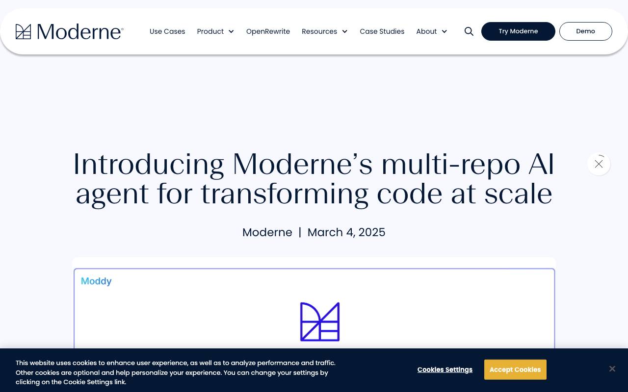 Moddy website preview