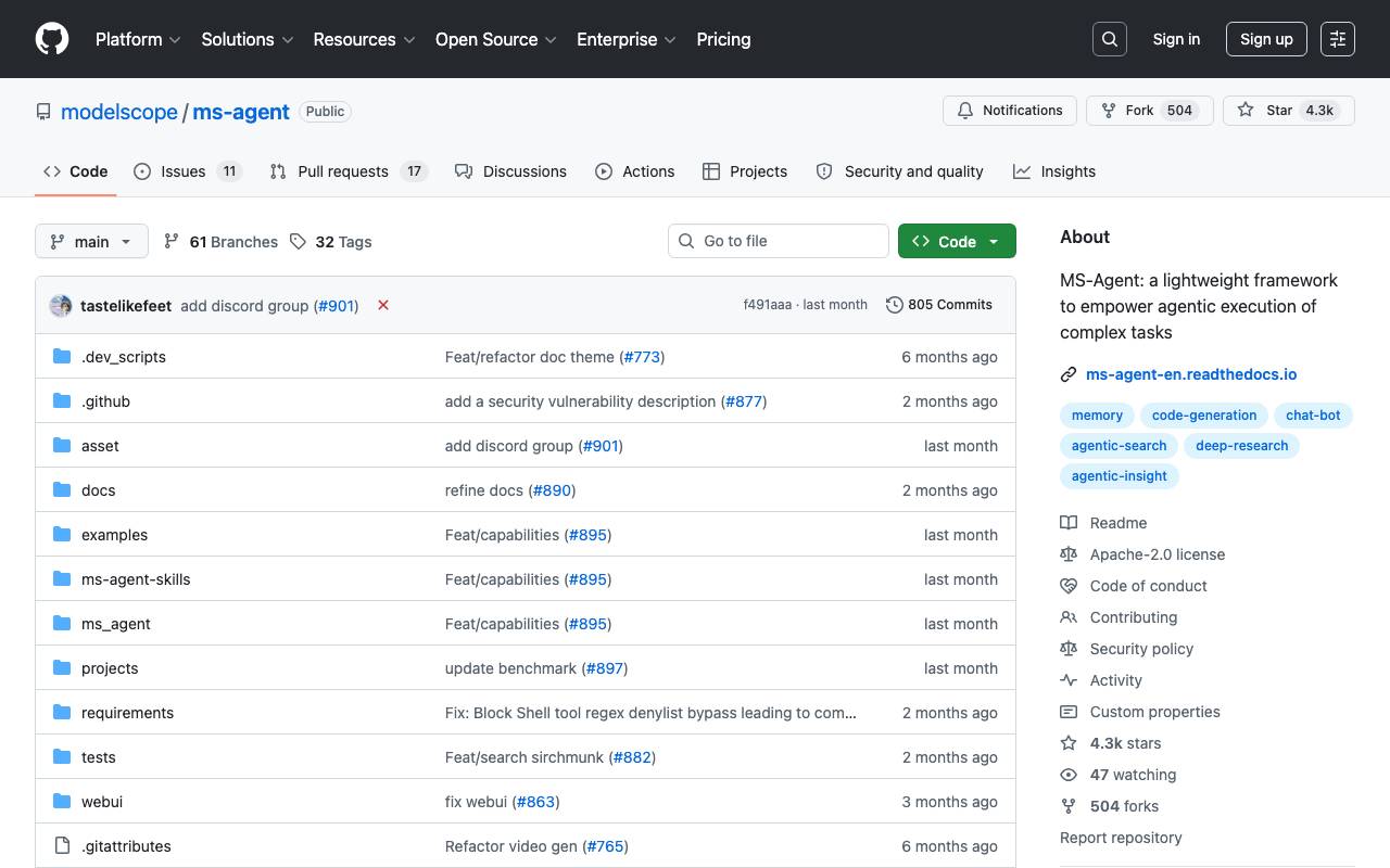 Modelscope-Agent website preview
