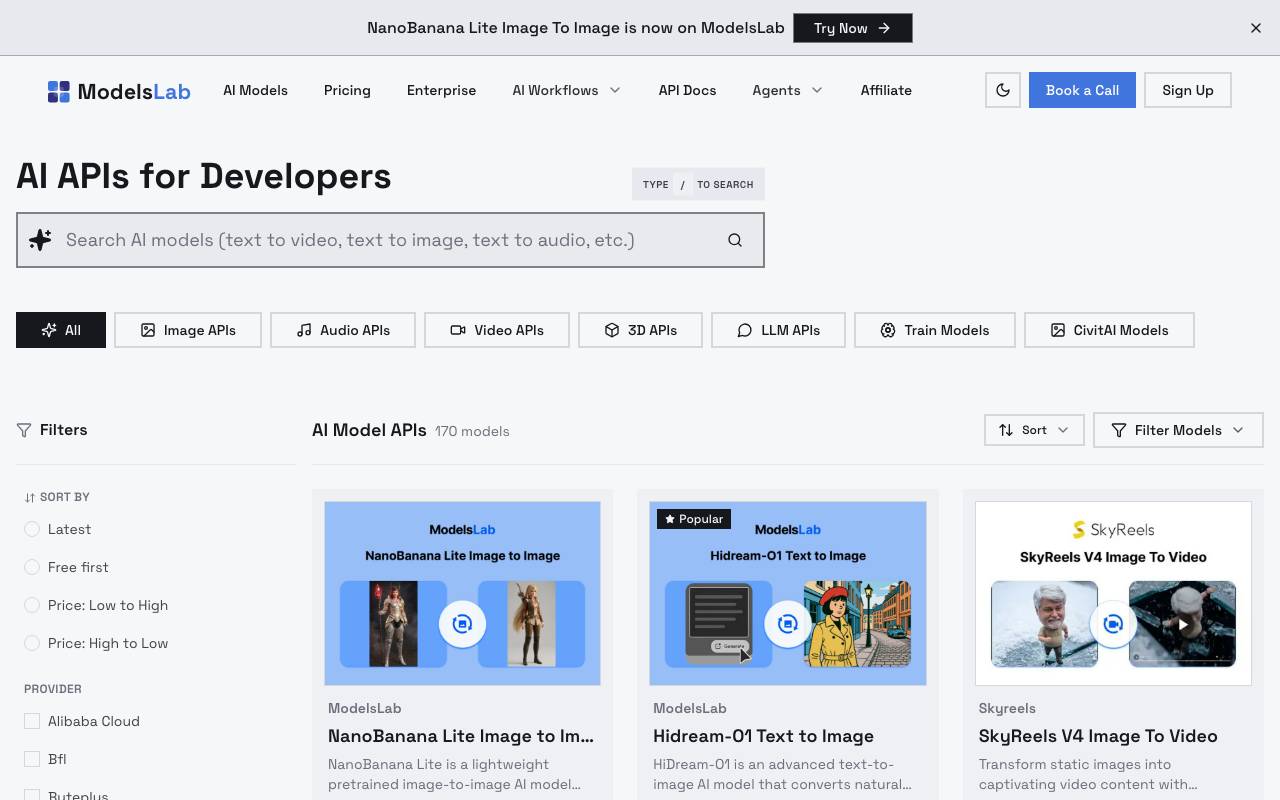 Modelslab website preview