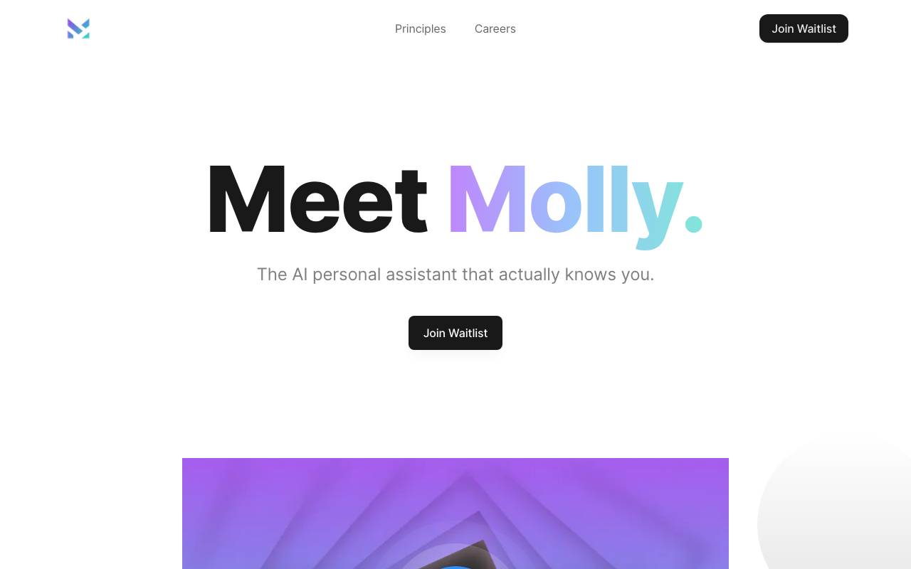 Molly Personal Assistant website preview