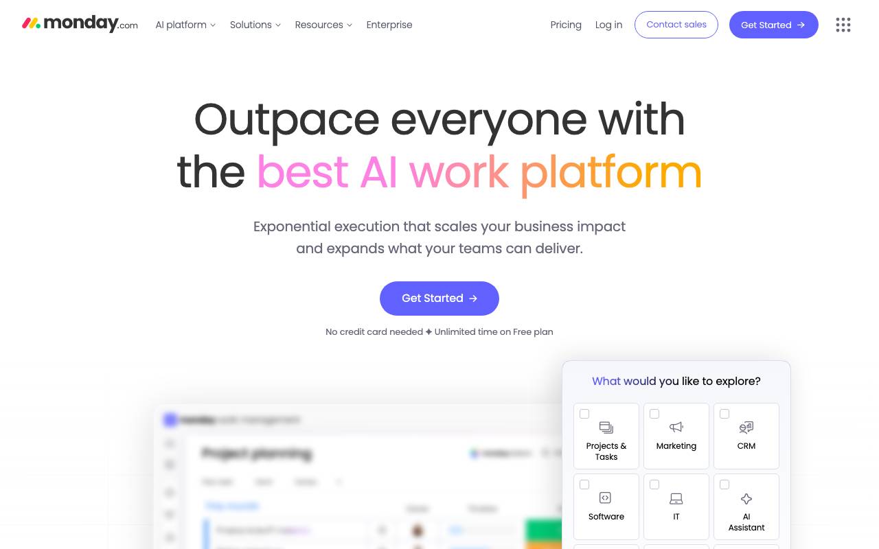 Monday AI website preview
