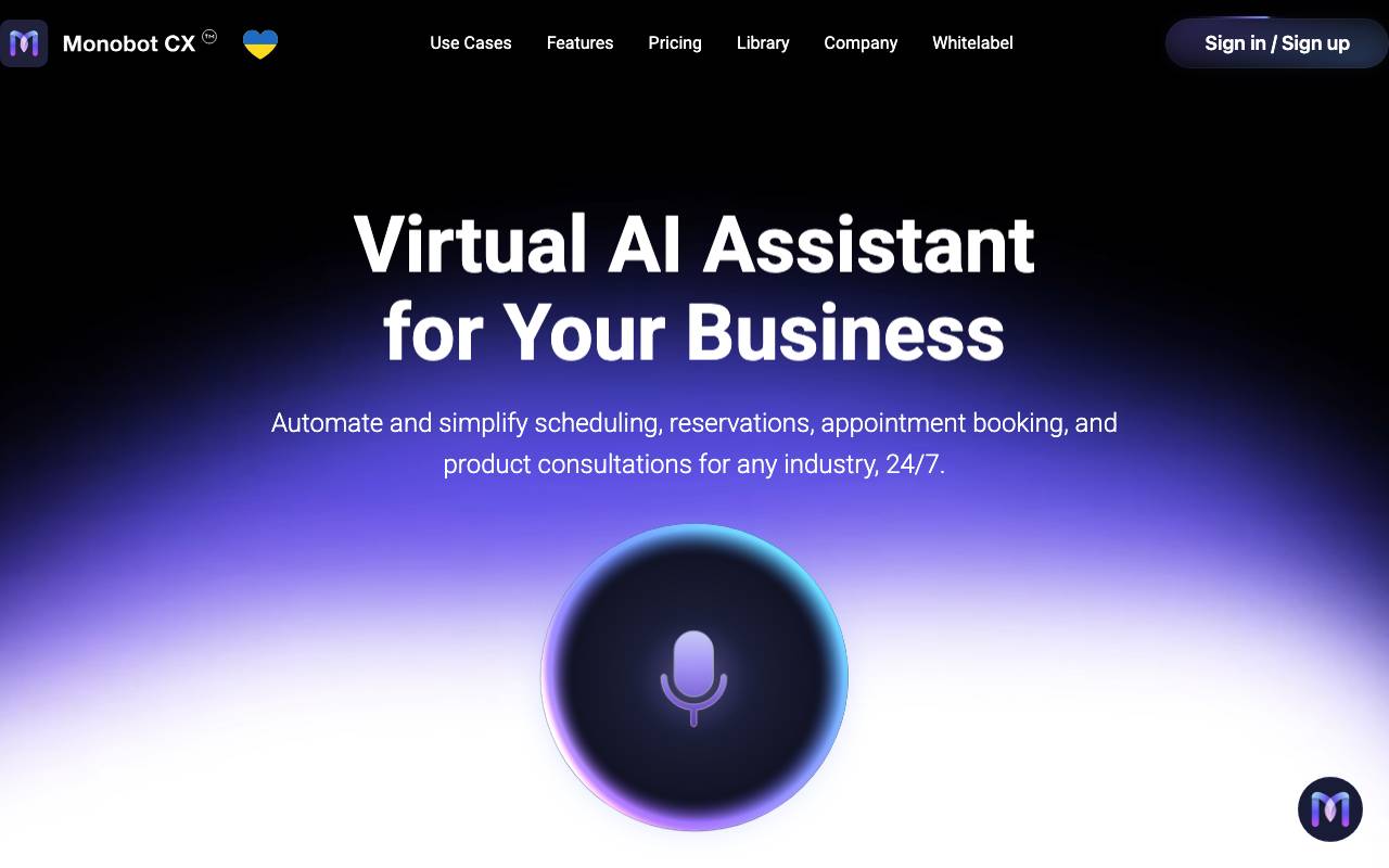 Monobot website preview