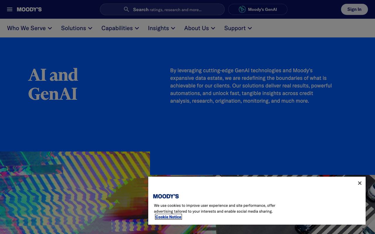 Moody's Research Assistant website preview