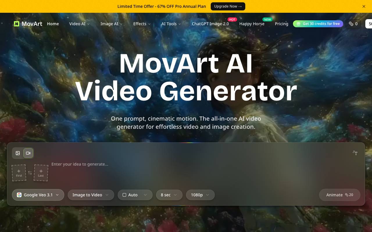MovArt.ai website preview