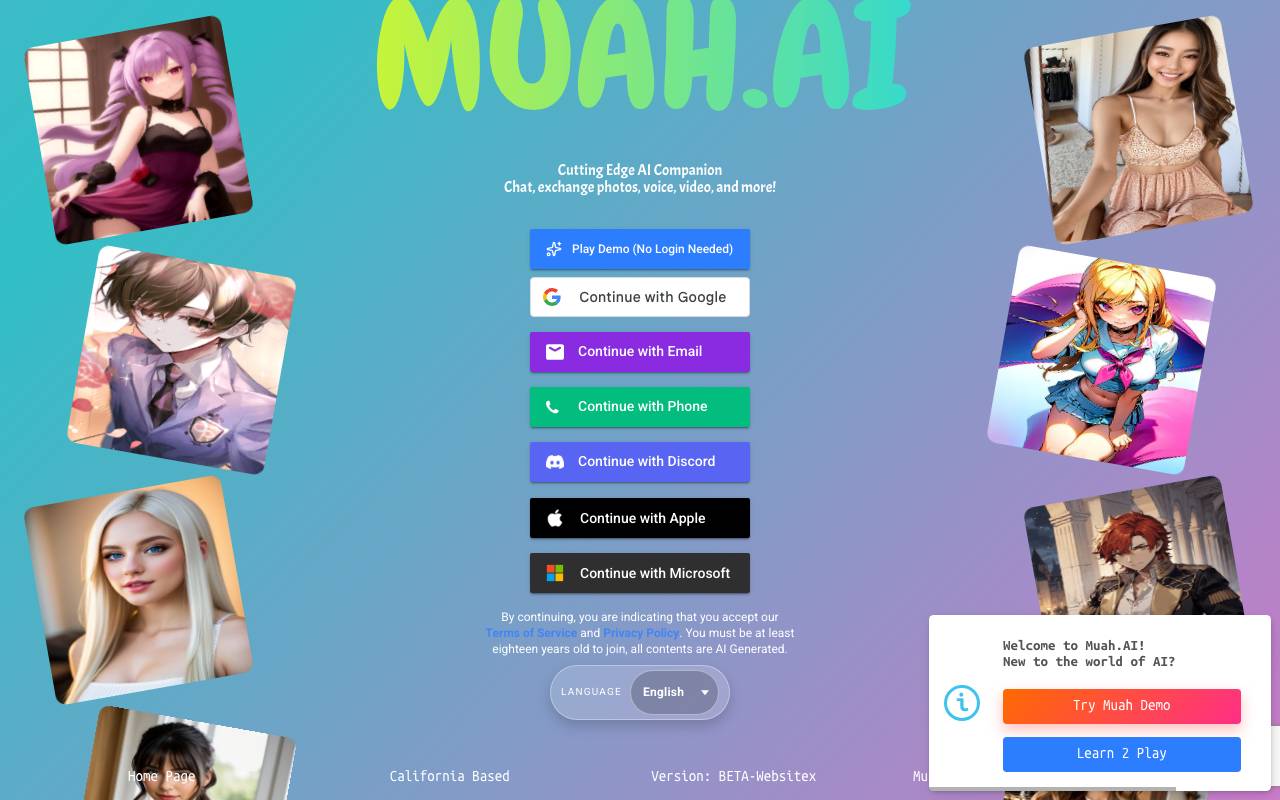 Muah AI website preview
