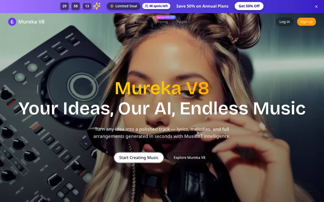 Mureka V8 website preview