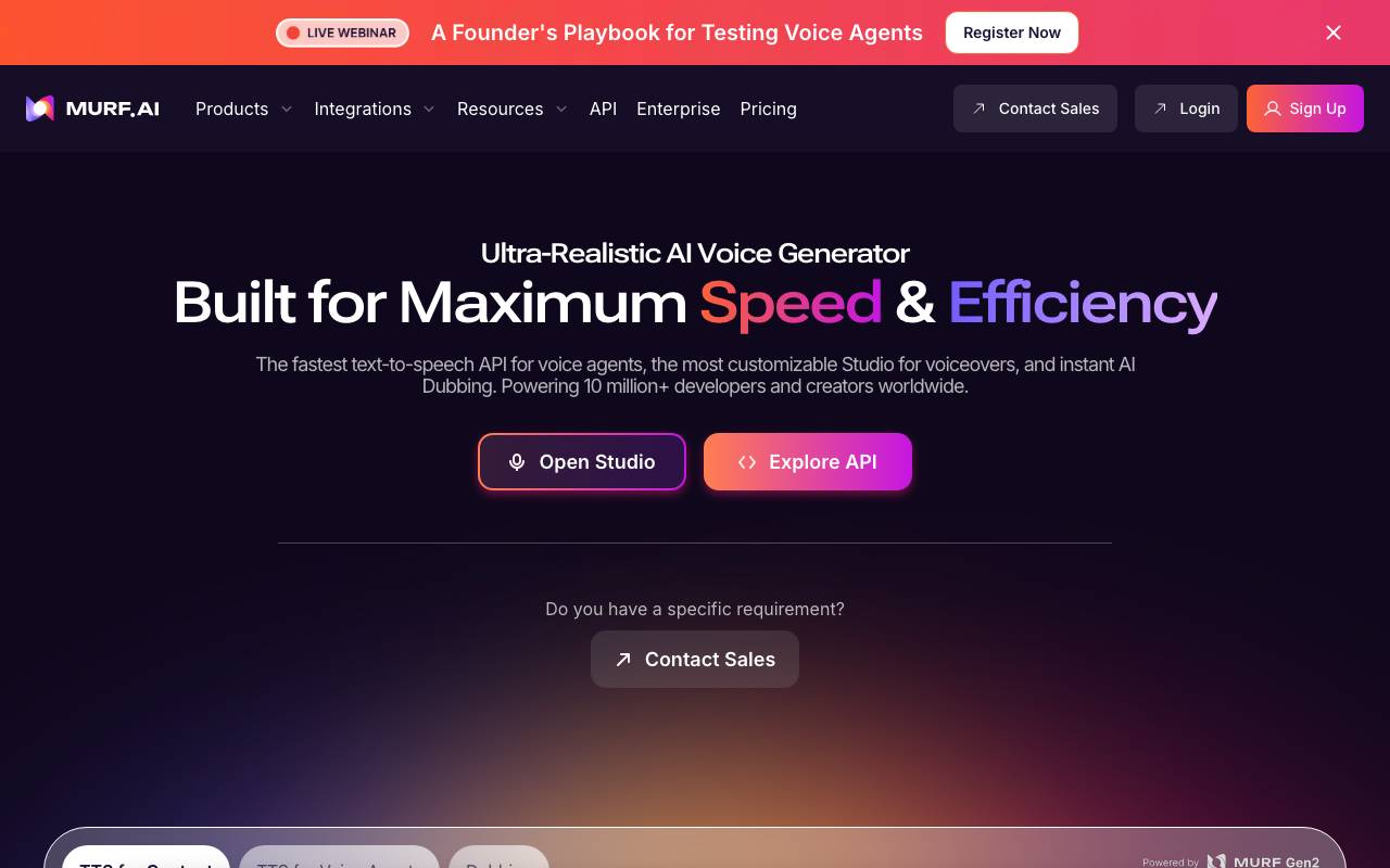 Murf Ai website preview
