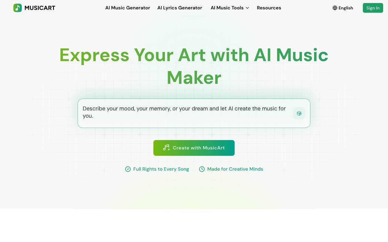 MusicArt website preview